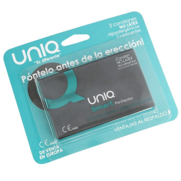 Uniq smart latex free pre-erection condoms 3 units uniq caliente. Pt