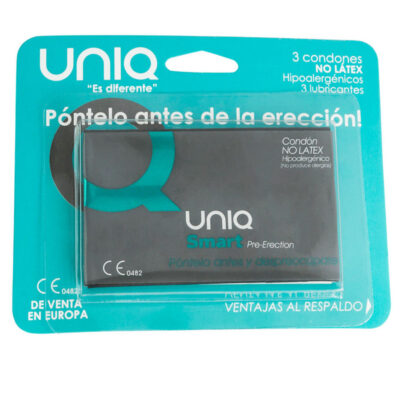 Uniq smart latex free pre-erection condoms 3 units uniq caliente. Pt