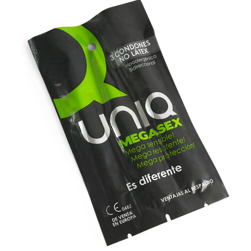 Uniq megasex latex free sensitive condoms 3 units uniq caliente. Pt