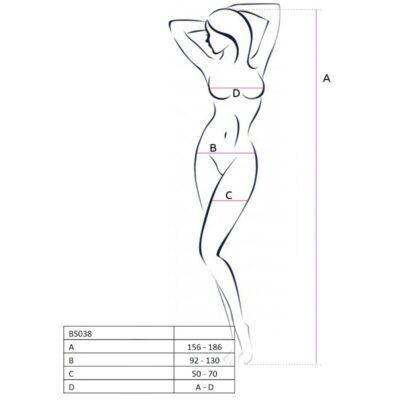 Alternative view of passion woman bs038 bodystocking red one size