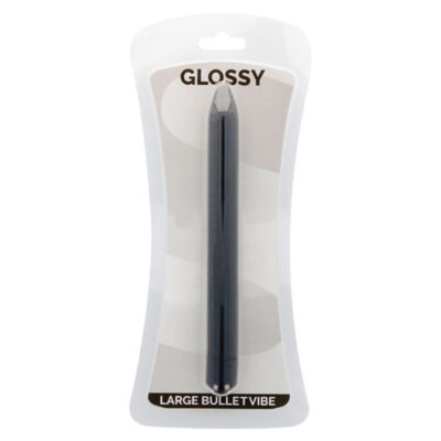 Brilhante slim vibrador preto glossy caliente. Pt