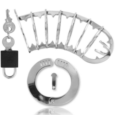 Alternative view of METALHARD SPIKED CHASTITY CAGE 14 CM