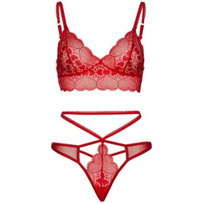 Conjunto leg avenue 2 peças bralette de renda e correia m/l leg avenue sets caliente. Pt