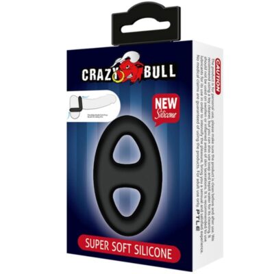 Crazy bull - anel duplo de silicone super soft crazy bull caliente. Pt
