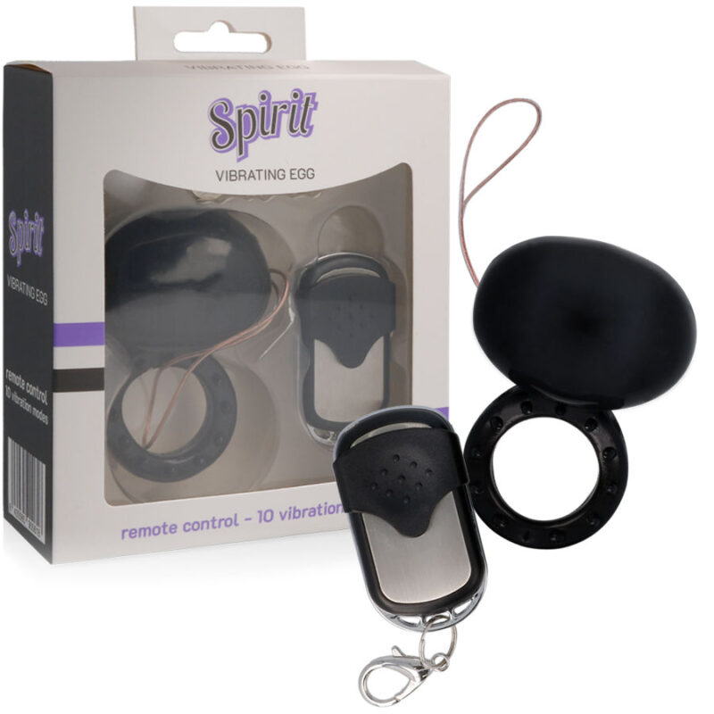 Spirit™ - vibrador de controle remoto anel galo preto spirit caliente. Pt