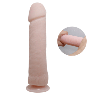 O grande pênis realístico e vibrante dildo carne 26 cm baile caliente. Pt