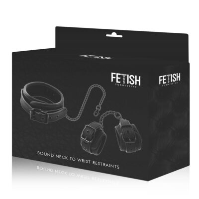 Fetish submissive collar y esposas cuero vegano con forro de nopreno - image 10
