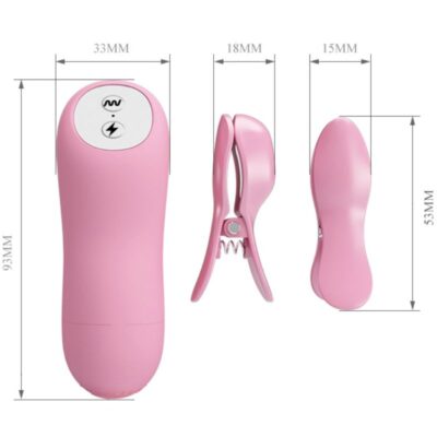 ROMANTIC WAVE PINZAS CON VIBRACION Y ELECTROSHOCK 13 Grampos de bico vibrantes de onda romântica e de choque elétrico baile stimulating caliente. Pt