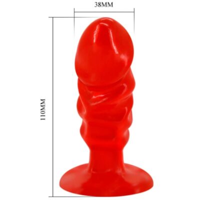 Baile plug anal unisex con ventosa rojo - image 3