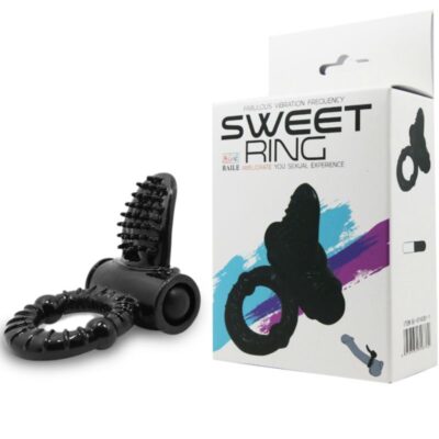 Anel doce anel vibrante com coelho texturado baile for him caliente. Pt