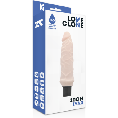 Loveclone ivar auto lubrificação dong flesh 20cm loveclone caliente. Pt
