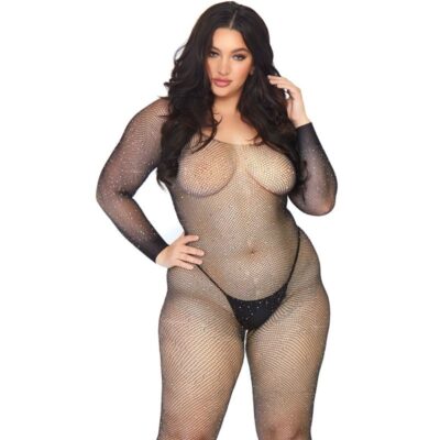 Meia corpo linha cristalizada leg avenue 1x-2x leg avenue bodystockings caliente. Pt