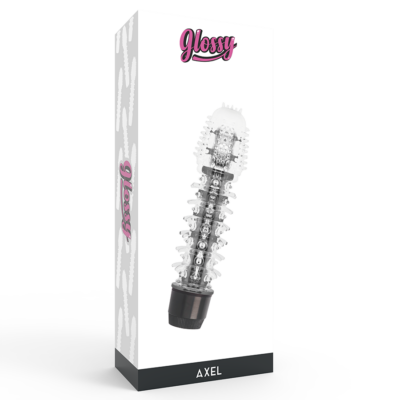 Vibrador axel brilhante preto glossy caliente. Pt