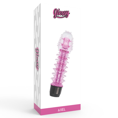 Vibrador de eixo lustroso rosa glossy caliente. Pt