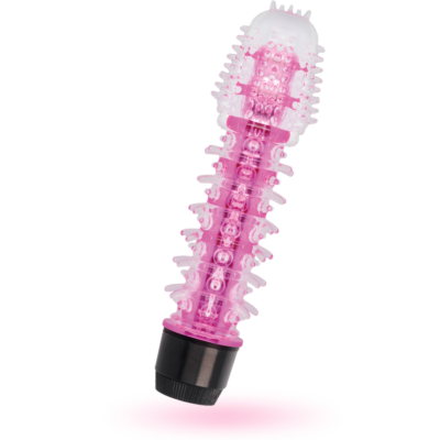 Vibrador de eixo lustroso rosa glossy caliente. Pt