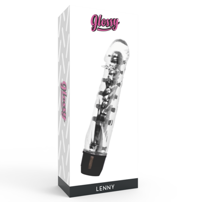 Brilhante lenny vibrador preto glossy caliente. Pt
