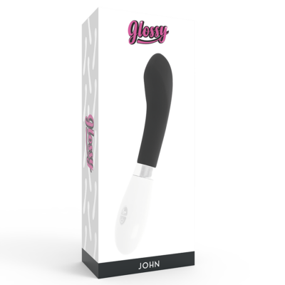 Brilhante john vibrator black glossy caliente. Pt