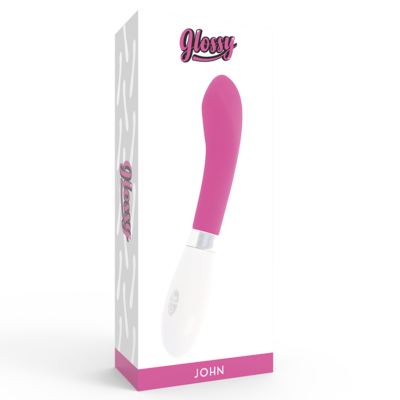 Brilhante john vibrator pink glossy caliente. Pt