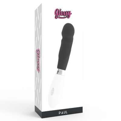 Brilhante paul vibrador preto glossy caliente. Pt