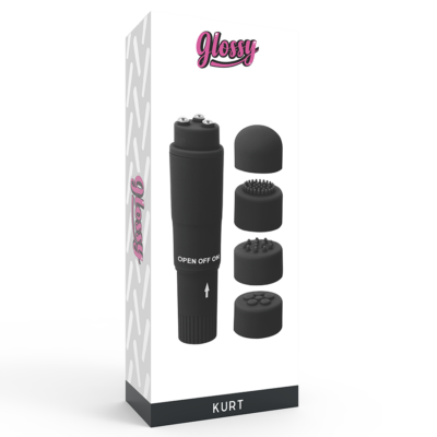 Brilhante kurt pocket massager preto glossy caliente. Pt