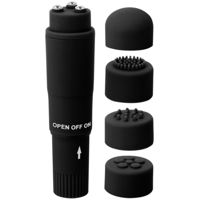 Brilhante kurt pocket massager preto glossy caliente. Pt
