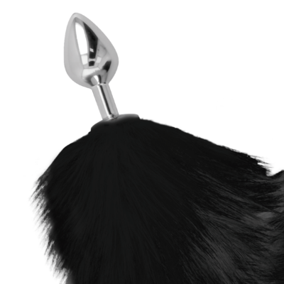 Darkness black tail butt plug silver 8cm darkness anal caliente. Pt