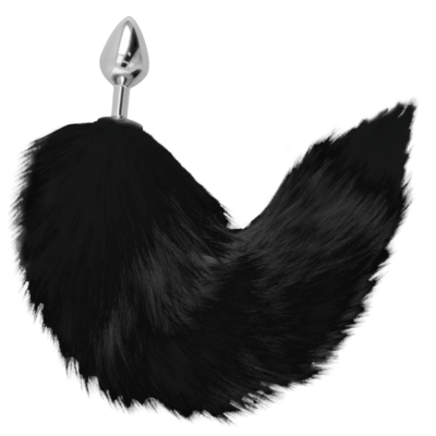 Alternative view of DARKNESS BLACK TAIL BUTT PLUG SILVER 8CM