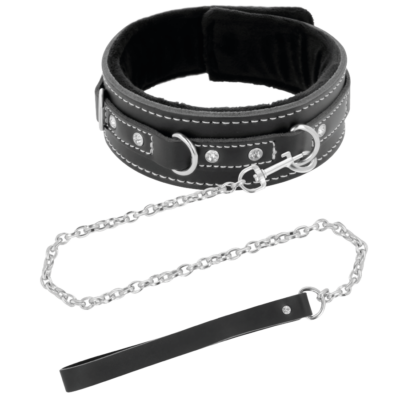 Alternative view of DARKNESS BLACK FURRY COLLAR WITH LEASH