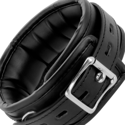 Darkness black soft collar with leash leather darkness bondage caliente. Pt