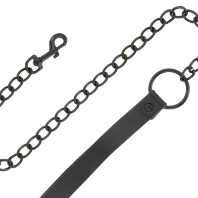 Darkness full black collar with leash darkness bondage caliente. Pt