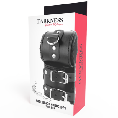 Darkness wrist restraints black with fur darkness bondage caliente. Pt