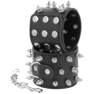 Alternative view of DARKNESS  KULLS AND BONES HANDCUFFS WITH SPIKES