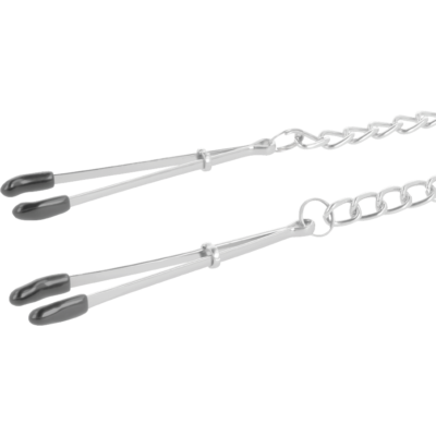 Alternative view of DARKNESS METAL LONG NIPPLE CLAMS