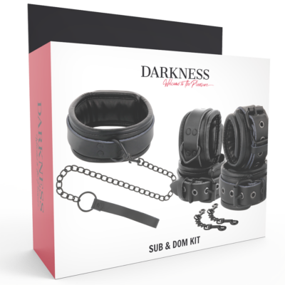 Darkness leather and handcuffs black darkness bondage caliente. Pt