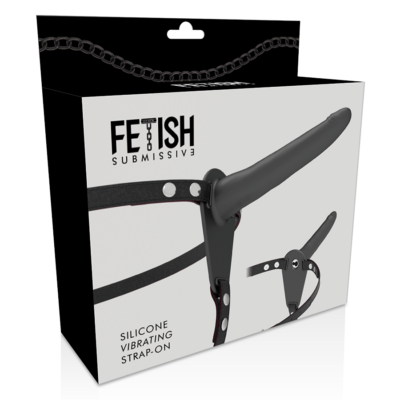 Fetish submissive silicone strap-on vibrator preto 15cm fetish submissive harness caliente. Pt