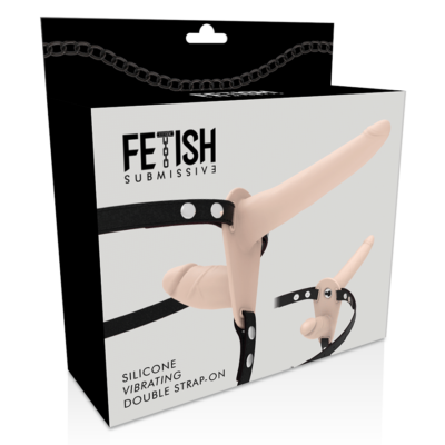 Fetish submissive double strap vibrator strap-on carne para cima fetish submissive harness caliente. Pt
