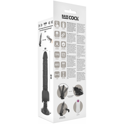 Basecock realistic vibrator remote control preto 19,5 cm basecock caliente. Pt