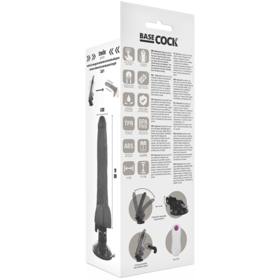 Basecock realistic vibrator remote control preto 19 cm basecock caliente. Pt