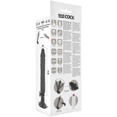 Basecock realistic vibrator remote control preto 20 cm basecock caliente. Pt