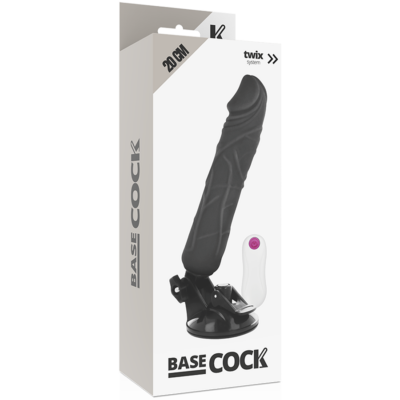 Basecock realistic vibrator remote control preto 20 cm basecock caliente. Pt