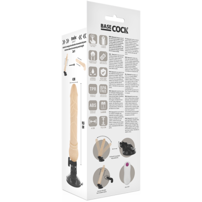 Carne de controle remoto do vibrador realístico basecock 19,5 cm basecock caliente. Pt