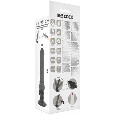 Basecock realistic vibrator remote control preto 19,5 cm basecock caliente. Pt