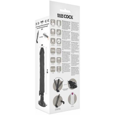 Basecock realistic vibrator remote control preto 21 cm basecock caliente. Pt