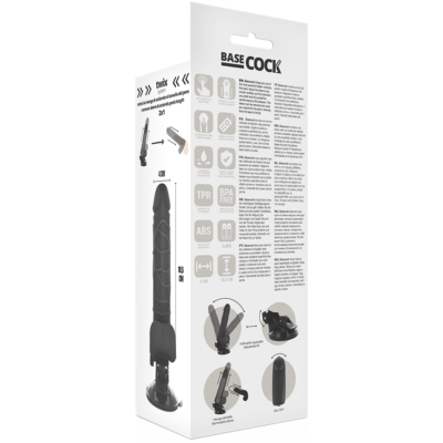 Basecock realistic vibrator remote control preto 18,5 cm basecock caliente. Pt