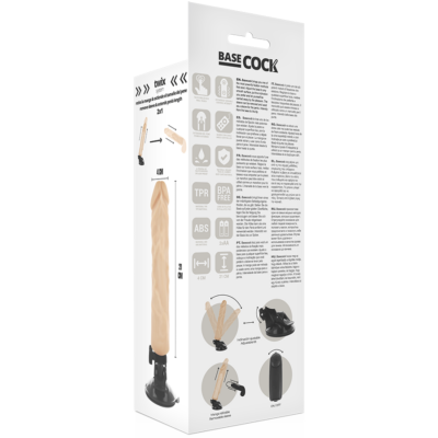 Basecock vibrador de controle remoto realístico carne 21cm basecock caliente. Pt