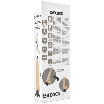 Basecock realistic vibrator 2-1 carne 18,5 cm basecock caliente. Pt