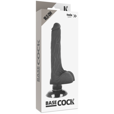 BASECOCK REALISTIC VIBRATOR 2-1 BLACK 18.5 CM 8 Basecock realistic vibrator 2-1 black 18. 5 cm basecock caliente. Pt