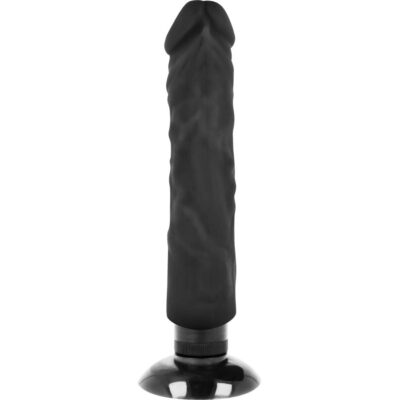 Basecock realistic vibrator 2-1 black 20cm basecock caliente. Pt