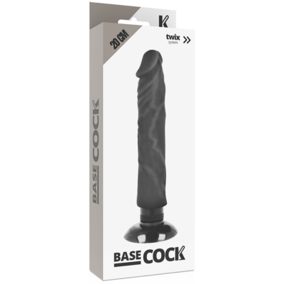 Basecock realistic vibrator 2-1 black 20cm basecock caliente. Pt