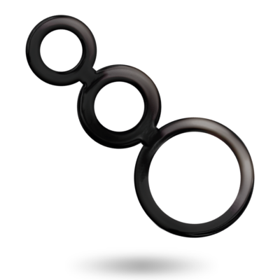 Conjunto de anéis de brinquedos viciados para pênis preto tpr addicted toys caliente. Pt